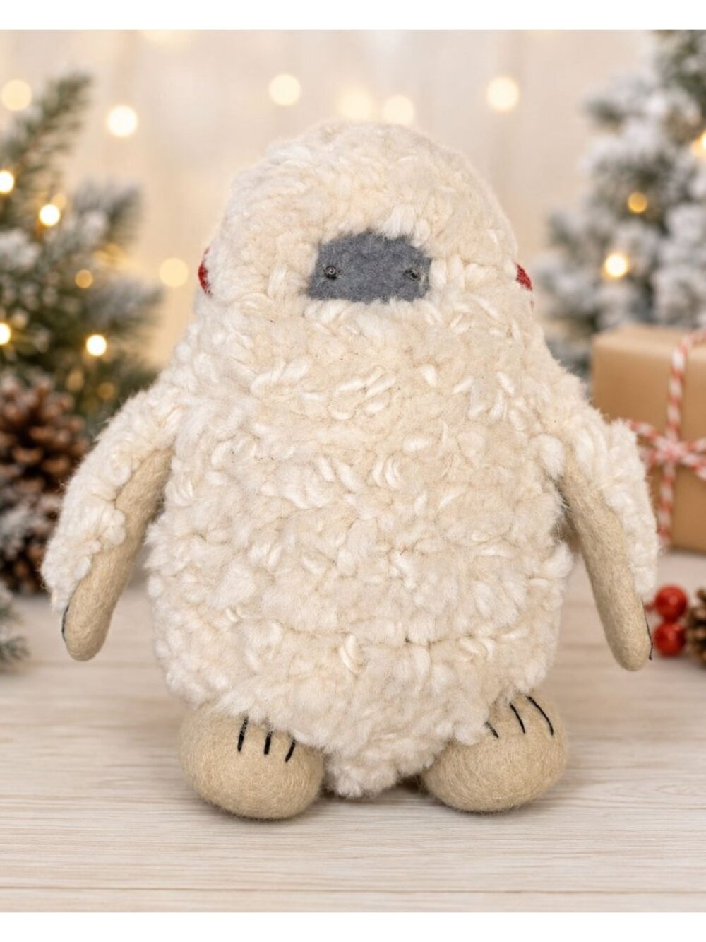 West Elm Curly Wool Yeti Plush Pillow / Decor – Cream Bouclé Texture NWT